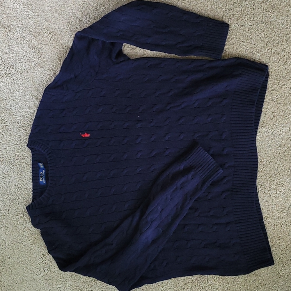 Cable knit Polo sweater